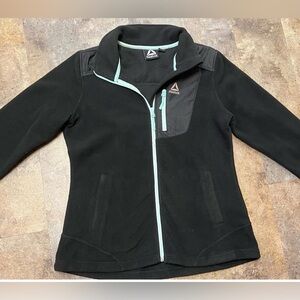 Reebok Black Jacket with Light Blue Trim Womens size Medium 8-10